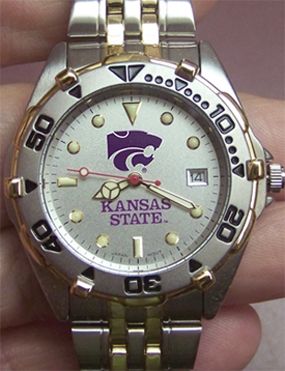Kansas State Wildcats Mens Watch LogoArt All Star SS with Date