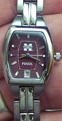 Mississippi State Womens Fossil 3 Hand Watch Li3028