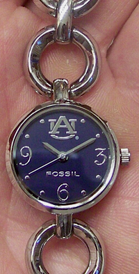 Au Auburn Tigers Fossil Ladies Open Link Bracelet Watch Li2941