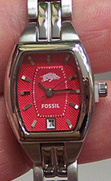 Arkansas Razorbacks Fossil Womens Ladies 3 Hand Analog Watch w/ Date