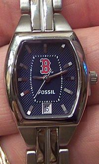 Boston Red Sox Fossil Womens Ladies 3 Hand Analog Logo Watch MLB1008