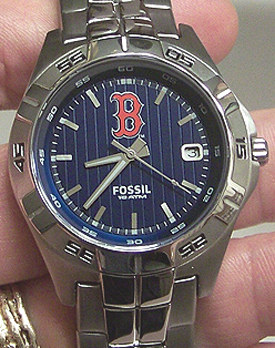 Boston Red Sox Fossil Mens Applied Logo Watch With Date MLB1000