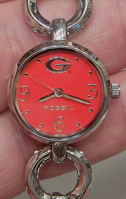 Georgia Bulldogs Fossil Open Link Bracelet Watch LI2792