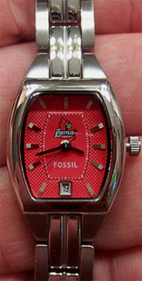 Louisville Cardinals Fossil 3 hand Womens watch w date display Li3051