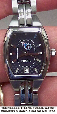Tennessee Titans Fossil Womens 3 Hand Analog Watch w Date Display