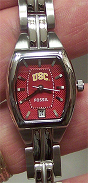 USC Trojans Fossil Womens Logo Watch with Date Display